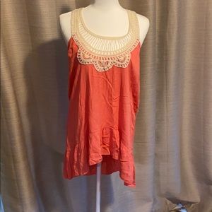 SOLD Brand new tunic with crochet top